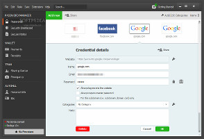 Showing the options for adding passwords in Dashlane